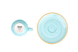 Aqua Espresso cup with saucer - 80cc - set of 6 - Chaplin Home