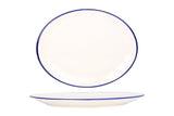 Oval mit blauem Rand Servierschale 31 cm - Chaplin Home