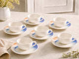 Aura Space Kaffeetasse mit Untertasse – 250 ml – 6er-Set