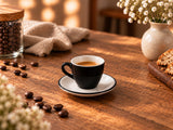 Lavis Black Espresso Kop (80cc) & Schotel Set van 6