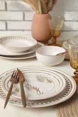 Brown Leaf Dinnerware Set 24 pcs - Chaplin Home
