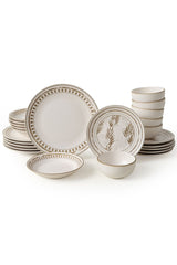 Brown Leaf Dinnerware Set 24 pcs - Chaplin Home