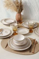 Brown Leaf Dinnerware Set 24 pcs - Chaplin Home