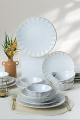 Keraart Beyaz Gold File Sirius Dinnerware Set 24 pcs - Chaplin Home