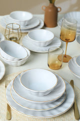 Keraart Beyaz Gold File Sirius Dinnerware Set 24 pcs - Chaplin Home