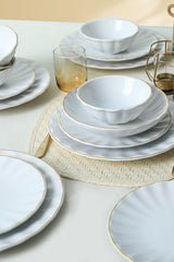 Keraart Beyaz Gold File Sirius Dinnerware Set 24 pcs - Chaplin Home