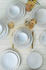 Keraart Beyaz Gold File Sirius Dinnerware Set 24 pcs - Chaplin Home