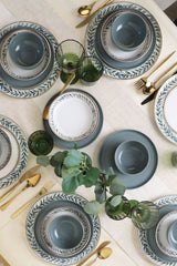 Keraart Green Frame Dinnerware Set 24 pcs - Chaplin Home