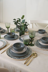 Keraart Green Frame Dinnerware Set 24 pcs - Chaplin Home
