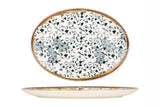 Fluer Amber Oval serviceplade 27x16 cm (blomstret)