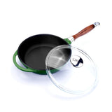 Bratpfanne aus Gusseisen mit Glasdeckel – 24 cm