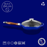 Cast Iron Frying Pan With Glass Lid - 24 cm