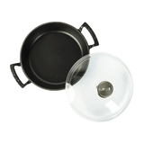 Frigideira em ferro fundido com tampa de vidro - 24 cm