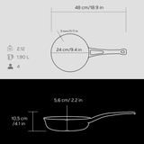Cast Iron Frying Pan - 24 cm