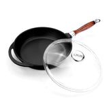 Poêle à Frire en Fonte avec Couvercle en Verre - 28 cm