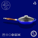 Cast Iron Frying Pan With Glass Lid - 28 cm