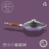 Cast Iron Frying Pan With Glass Lid - 28 cm