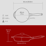 Gjutjärnsstekpanna med glaslock - 28 cm