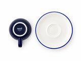 Lavis Blue Koffiekop met schotel - 250cc - set van 6