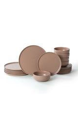 Nordic Mat Taupe Dinnerware Set 18 pcs - Chaplin Home