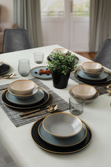 Safir Grey Dinnerware Set 24 pcs - Chaplin Home
