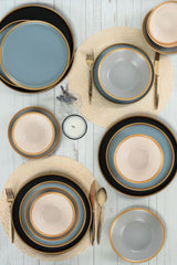 Safir Grey Dinnerware Set 24 pcs - Chaplin Home