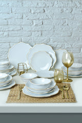 Weiß/Gold Romeo Geschirrset 24 Stück - Chaplin Home